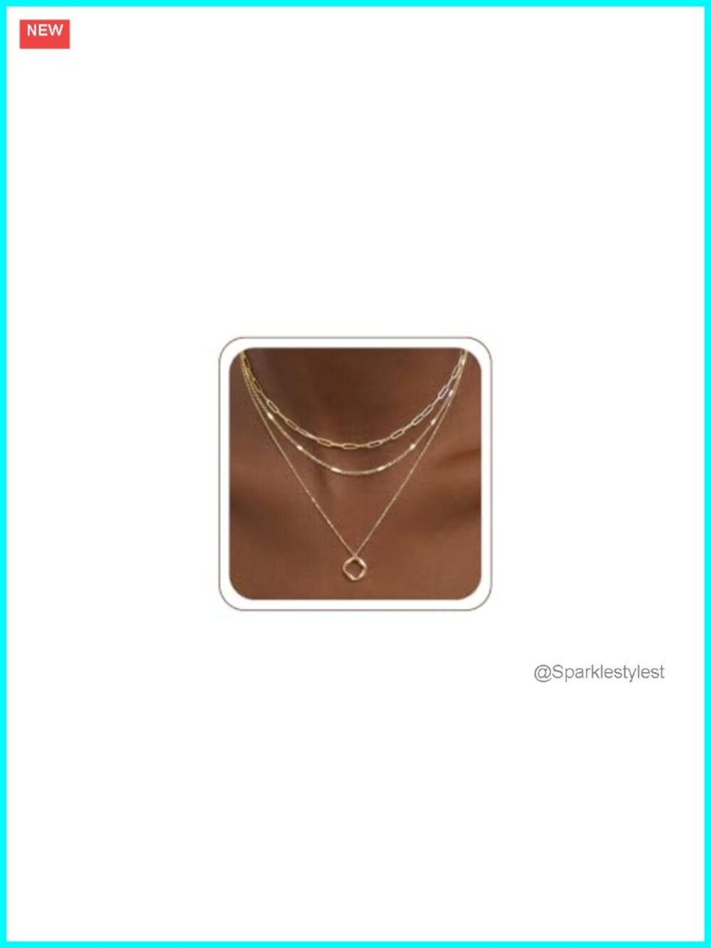 Poxtex Layered Gold Necklaces 14K Gold Plated